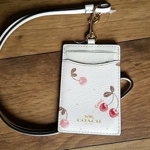 Coach ID Lanyard Painted Cherry Print